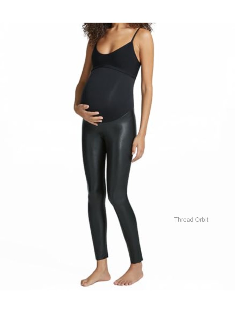 Faux Leather Maternity Leggings High Rise Skinny